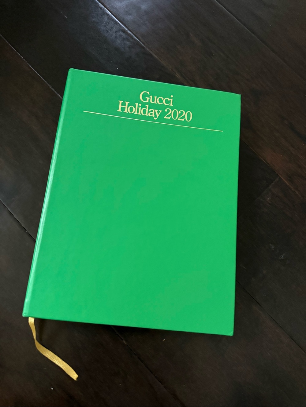Gucci Green Holiday 2020 Notebook with Gold Accents